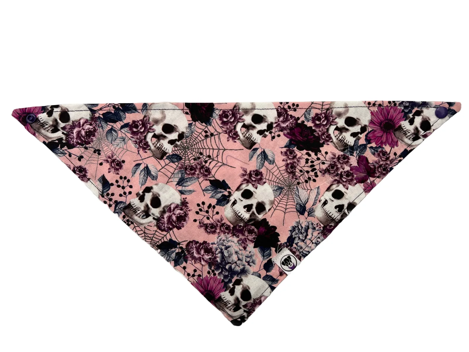 Halloween Floral Skull Pink Bandana