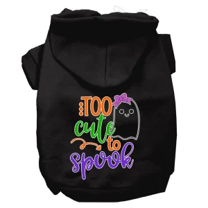 Halloween Pet Hoodie, "Too Cute To Spook Girly Ghost"