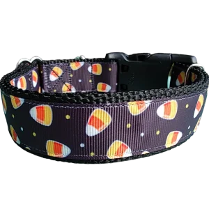 Halloween Scattered Candy Corn Nylon Dog Collar