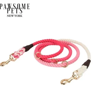 Hands-Free Dog Rope Dog Leash - Ombre Rose Pink