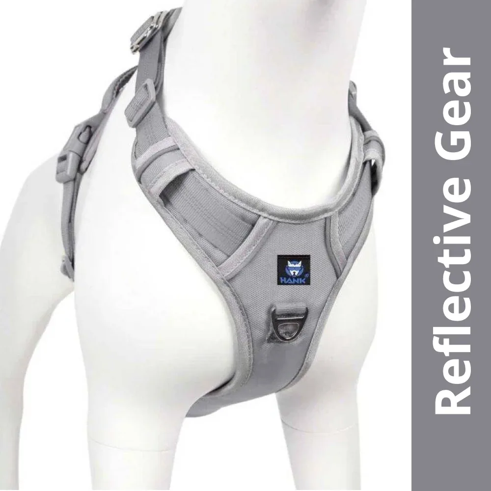 Hank 3M Reflective Harness for Puller Dogs (Grey)