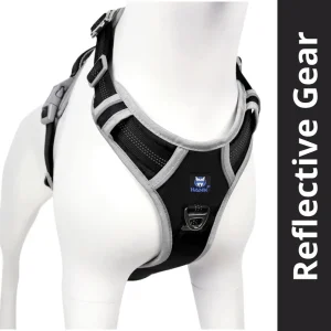 Hank 3M Reflective Harness for Puller Dogs (Grey/Black)