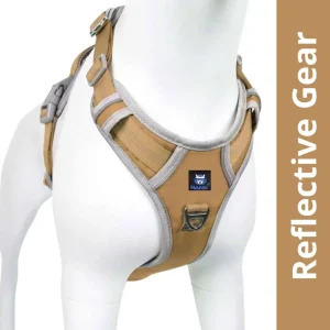 Hank 3M Reflective Harness for Puller Dogs (Grey/Kaki)