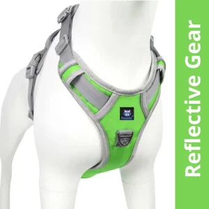 Hank 3M Reflective Harness for Puller Dogs (Grey/Neon Green)