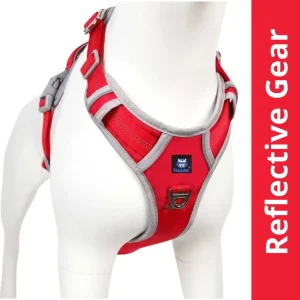 Hank 3M Reflective Harness for Puller Dogs (Grey/Red)
