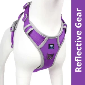 Hank 3M Reflective Harness for Puller Dogs (Grey/Violet)