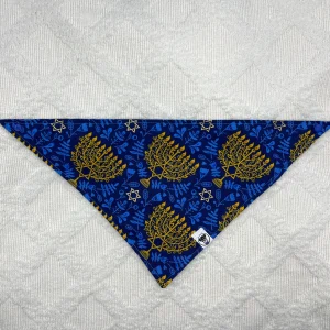 Hanukkah Menorah Dark Blue Bandana