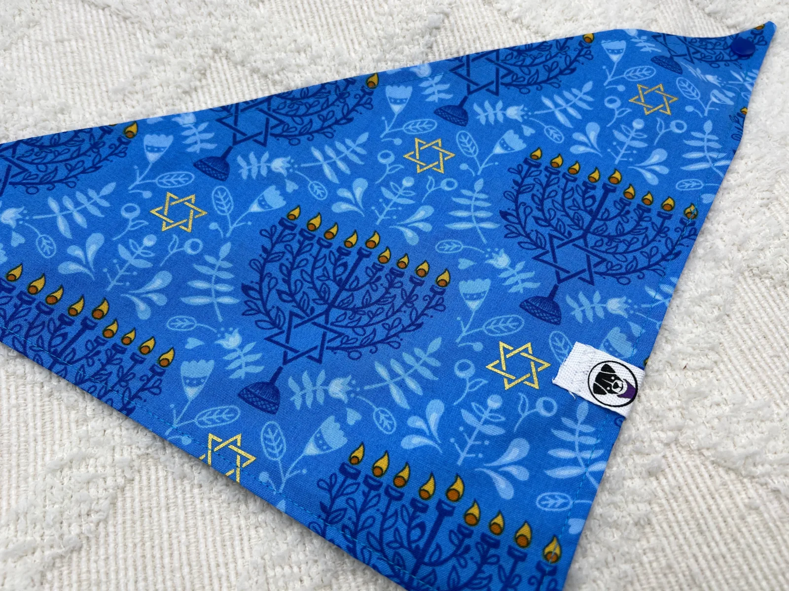 Hanukkah Menorah Light Blue Bandana - Image 2