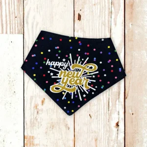 "Happy New Year" Dog Bandana