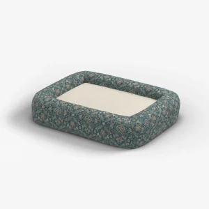 Harper Blue Woven Bolster Pet Bed | Pet Bed Cover + Insert | Small | Ruggable
