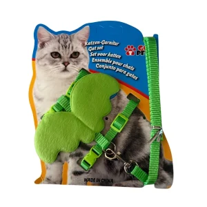Healing Leaf Angle Soft Harness for Cats (Green)