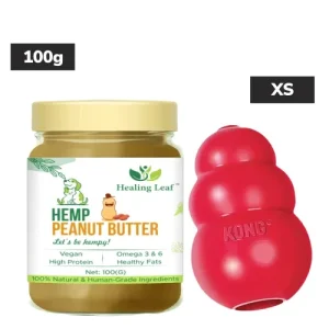 Healing Leaf Hemp Peanut Butter and Kong Classic Toy Combo for Dogs