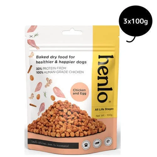 Henlo Chicken and Egg Baked Dry Food for Adult Dogs & Puppies | 100% Human Grade Ingredients