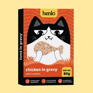 Henlo Chicken in Gravy with Turmeric Adult Cat Wet Food | 100% Human Grade Ingredients (Pack of 3)