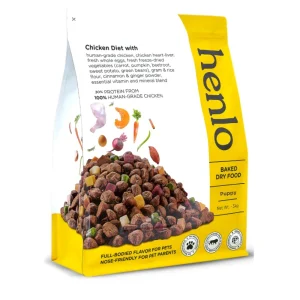 Henlo Chicken & Veg Baked Dry Food for Puppies & Small Breed Dogs | 100% Human Grade Ingredients