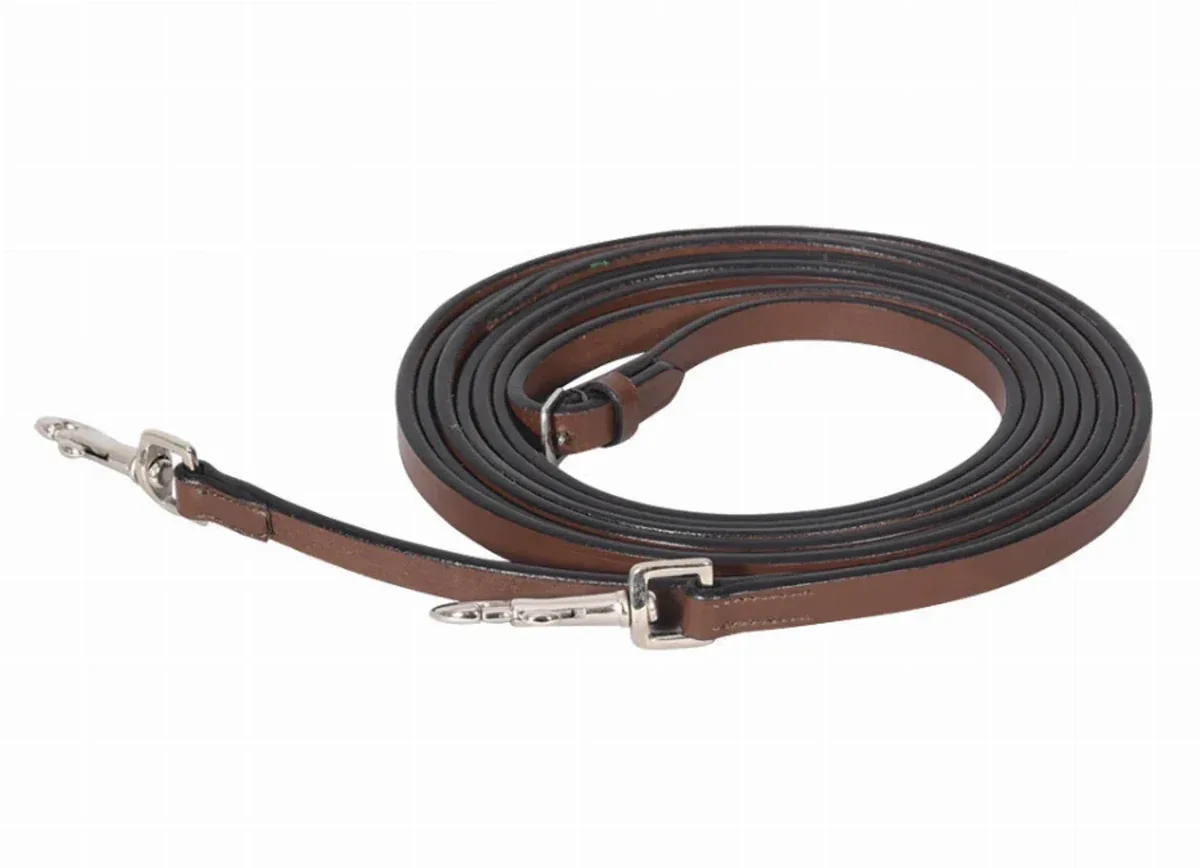 Henri de Rivel Advantage Breastplate Draw Reins - Full Leather with Breastplate Snap - Image 2