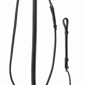 Henri de Rivel Plain Raised Standing Martingale - Premium Leather Horse Training Aid for Hunter Jumper & Schooling