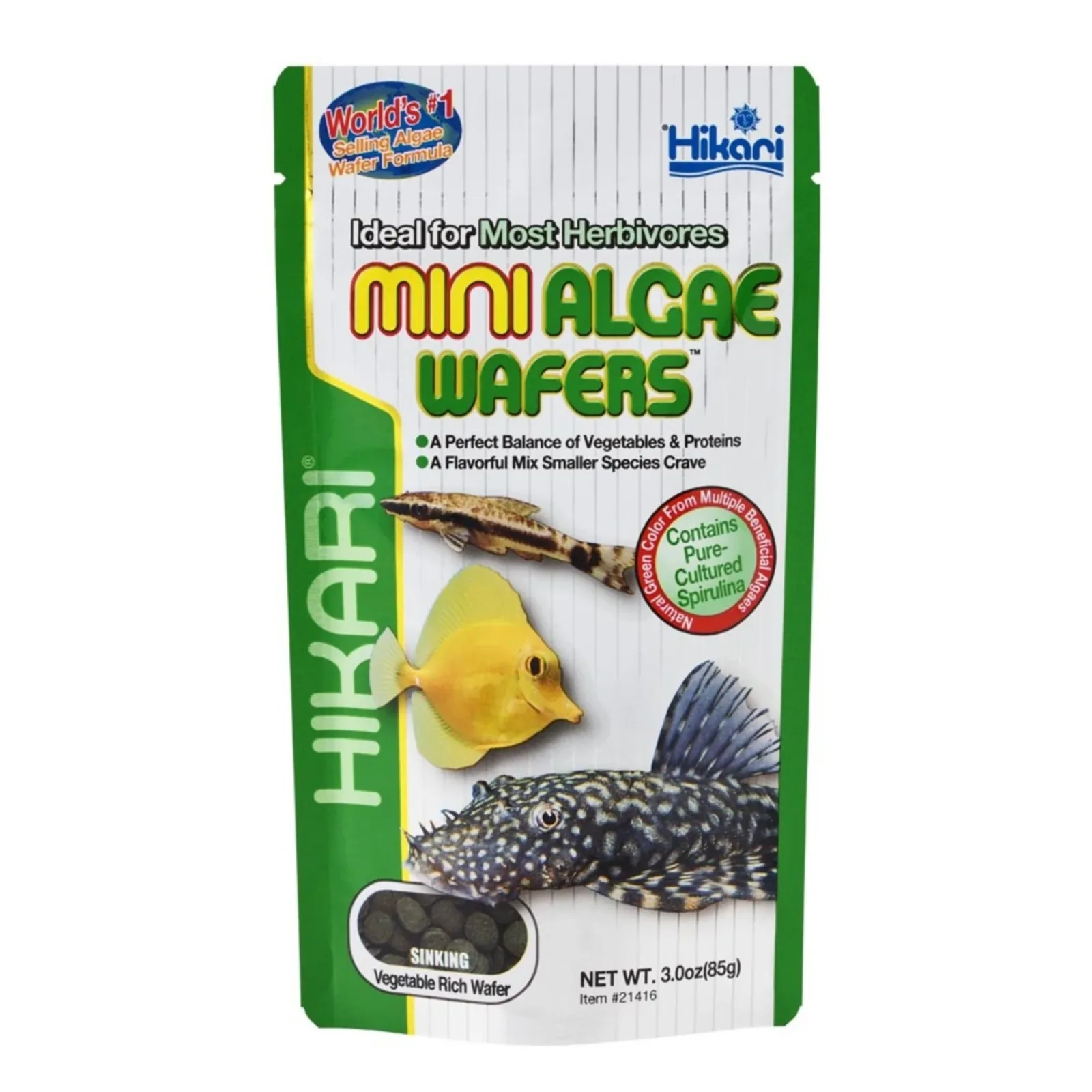 Hikari USA Algae Wafers Sinking Wafer Fish Food, 3 oz, Mini
