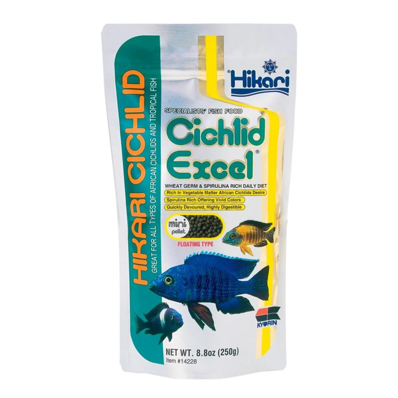 Hikari USA Cichlid Excel Pellets Fish Food 8.8 oz, Mini