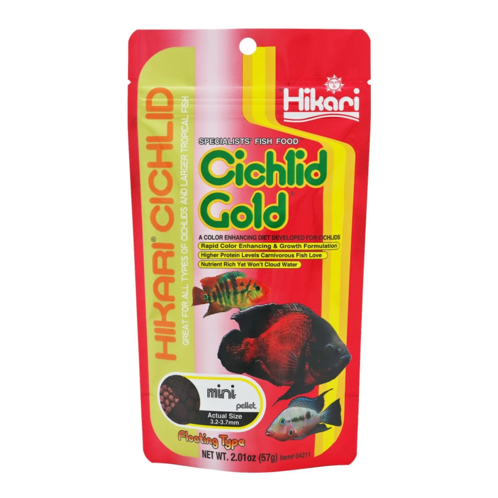 Hikari USA Cichlid Gold Pellets Fish Food, 2 oz, Mini