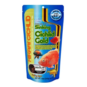 Hikari USA Cichlid Gold Sinking Pellets Fish Food, 12 oz, Medium