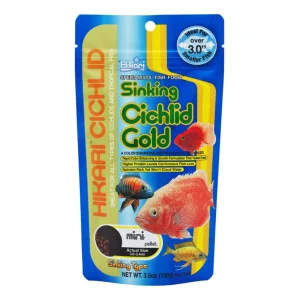 Hikari USA Cichlid Gold Sinking Pellets Fish Food, 3.5 oz, Mini