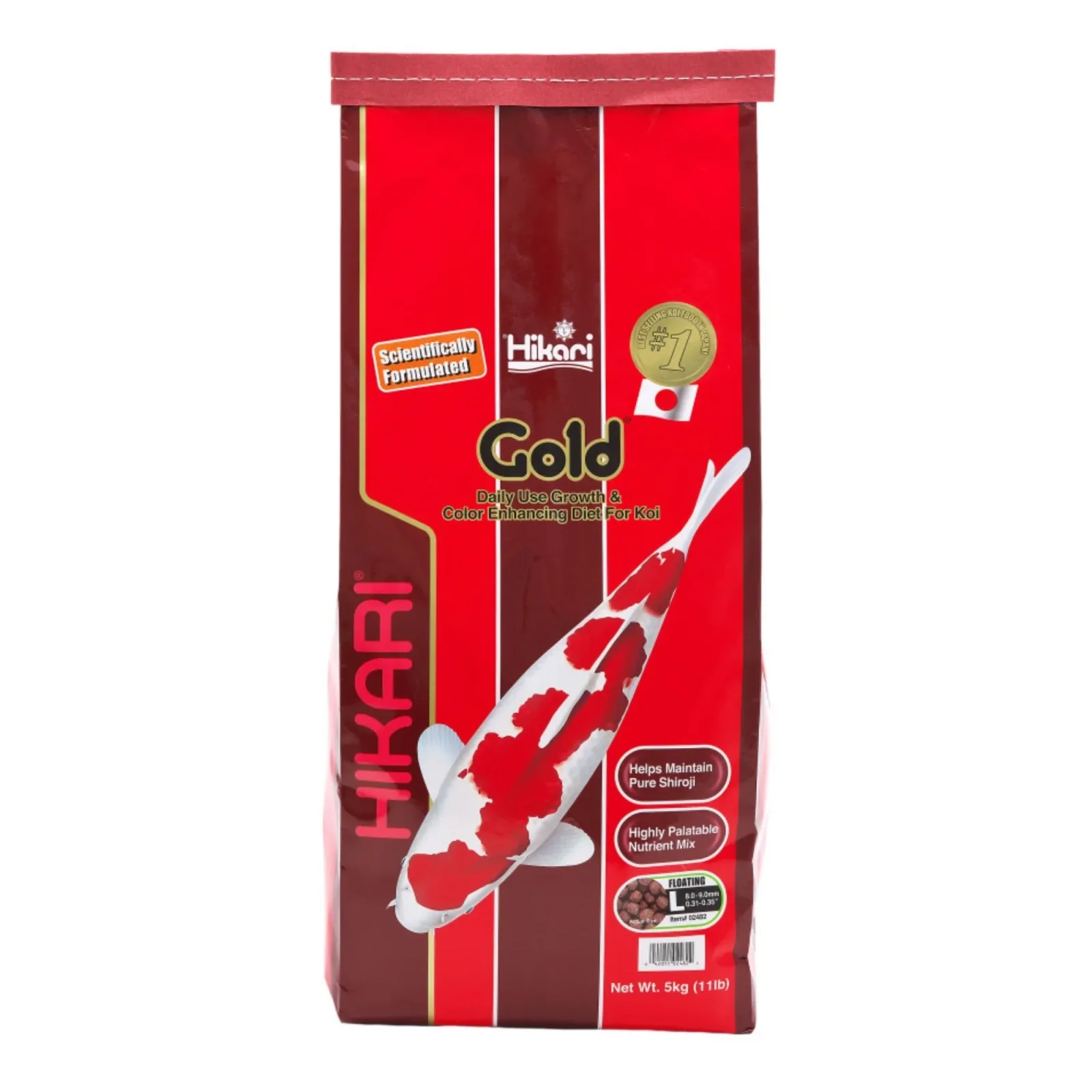 Hikari USA Gold Color Enhancing Pellet Fish Food for Koi and Pond Fishes, 11 lb, Large