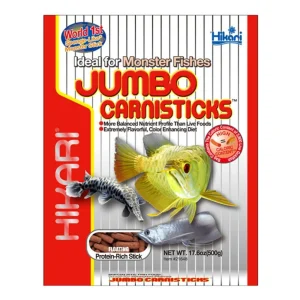 Hikari USA Jumbo CarniSticks Floating Fish Food 17.6 oz, Jumbo