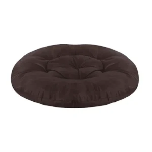Hiputee Reversible Water Resistant Round Shape Cushion for Dogs and Cats (Brown)