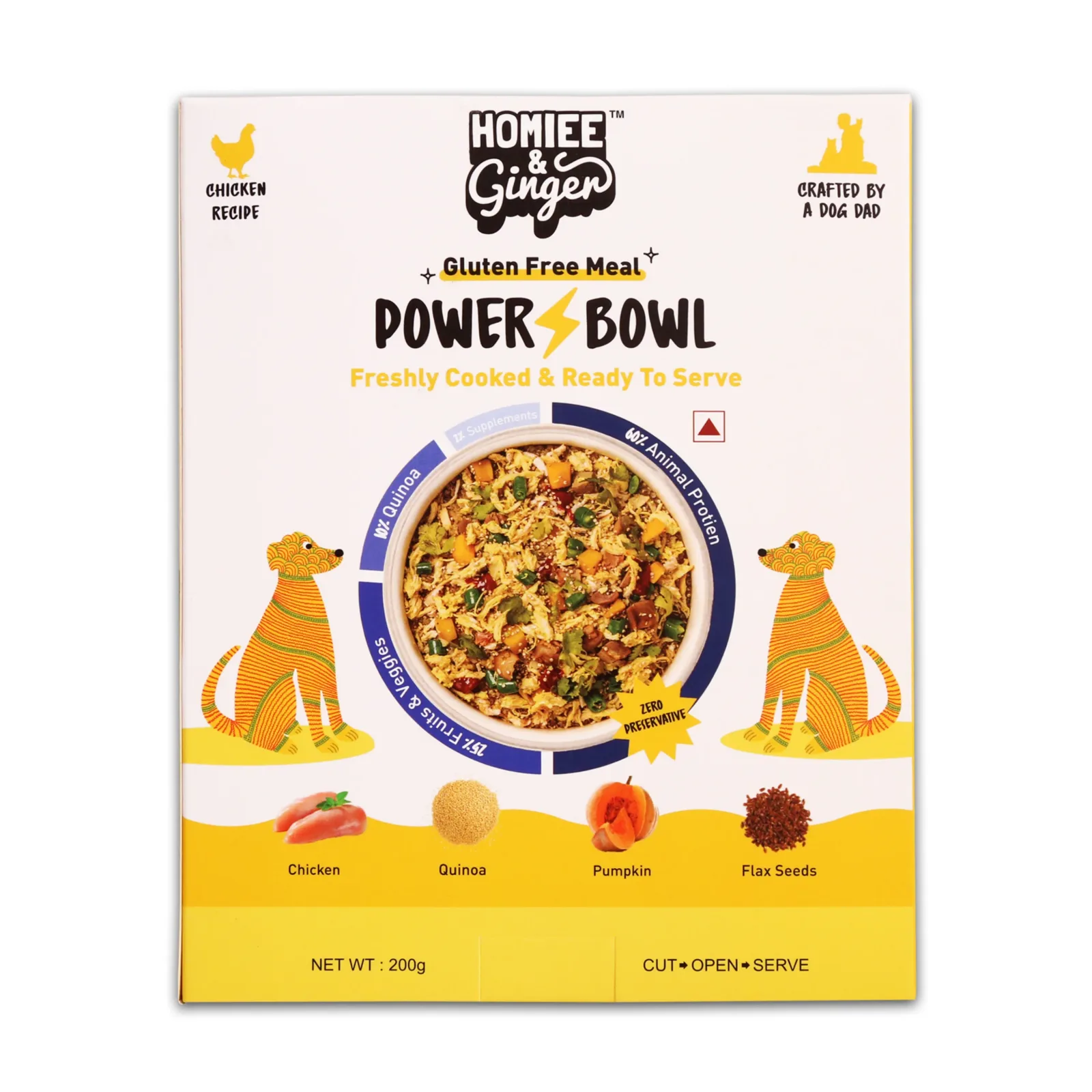 Homiee & Ginger Power Bowl Chicken & Quinoa Fresh Food for Dogs