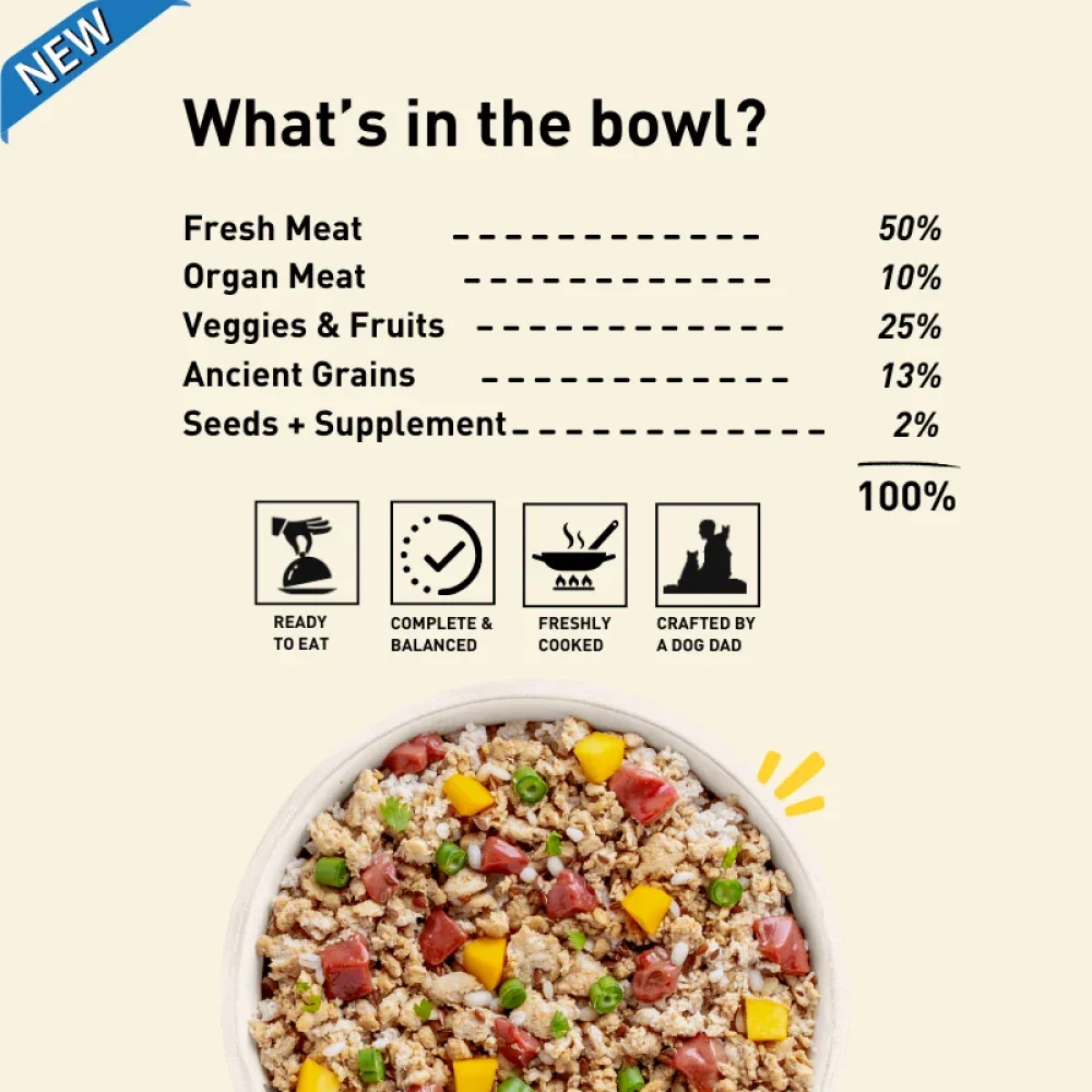 Homiee & Ginger Power Bowl Surf & Turf Fresh Food for Dogs - Image 2