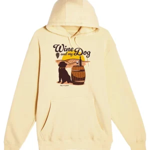 Hoodie: Wine & My Dog (Yellow Cream)