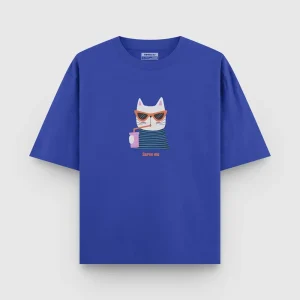 Hoomans Serve Me T Shirt for Men and Women (Blue)