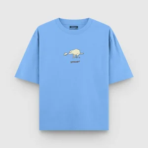 Hoomans Shit Happens T Shirt for Men and Women (Light Blue)