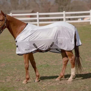 Horse Fly Sheet - CoolMax & Mesh Standard Neck Fly Sheet with Breathable Fabric & Leg Straps - TuffRider Sport