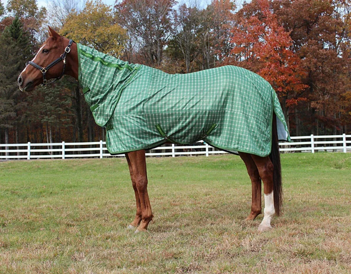Horse Fly Sheet - TuffRider Sport Mesh Combo Neck Plaid Fly Protection Blanket - Image 2