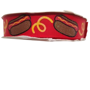 Hot Dogs Nylon Dog Collar