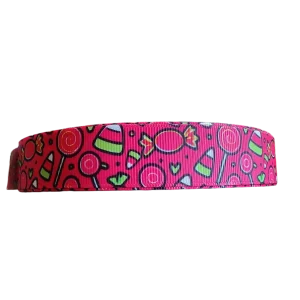 Hot Pink Candy Nylon Dog Collar