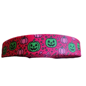 Hot Pink Pumpkins Nylon Dog Collar