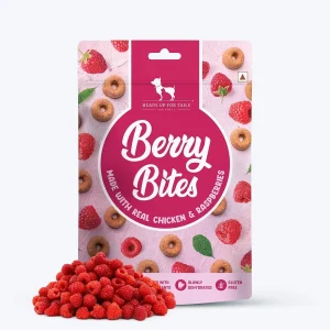 HUFT Berry Bites Gluten Free Real Chicken & Raspberries Dog Treats