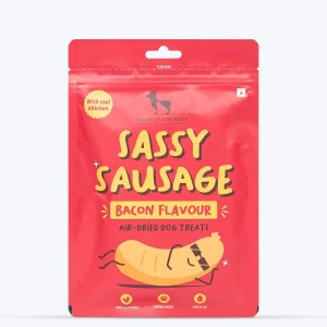 HUFT Sassy Sausage Bacon with Real Chicken Air Dried Treats for Dogs