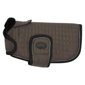 HV Polo Franka Dog Coat - Navy, Size X-Large, Wool-Look with Faux Fur Lining