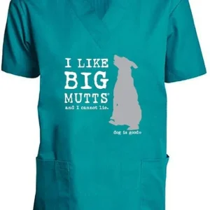 I Like Big Mutts Scrub Top (Teal)