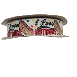 I Love Hot Dogs Nylon Dog Collar