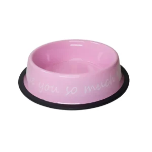 I LOVE YOU SO MUCH Modern Stainless Steel Dog Bowl