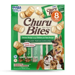INABA Churu Bites Chicken Recipe Wraps Chicken with Tuna Flavour Dog Treats