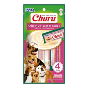 INABA Churu Chicken with Salmon Recipe Creamy Dog Treats