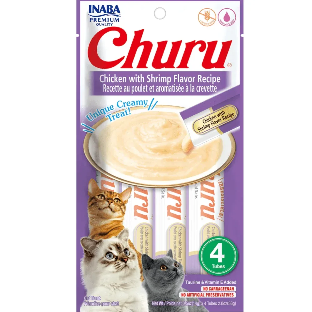 INABA Churu Chicken with Shrimp Recipe Creamy Cat Treats - Image 2