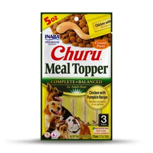 INABA Churu Meal Topper Dog Treat Chicken w/Pumpkin 6ea/5.07 oz, 3 pk