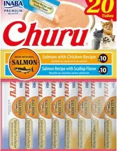 Inaba Churu Salmon/Chicken/Scallop Cat Assortment 20/.5oz